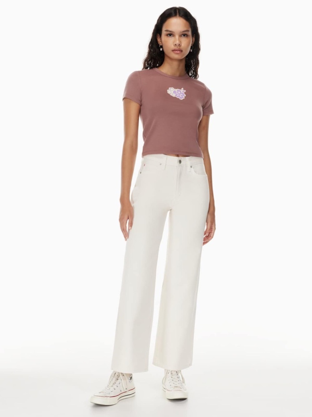 Aritzia Sundeh Jupiter Jean Size 2 Wide Leg High Rise Rigid Denim White